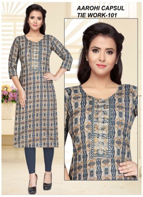 Trendy Rayon Ladies Kurtis at Low Prices – Ajmera Fashion Manufacturers, Suppliers in Surat