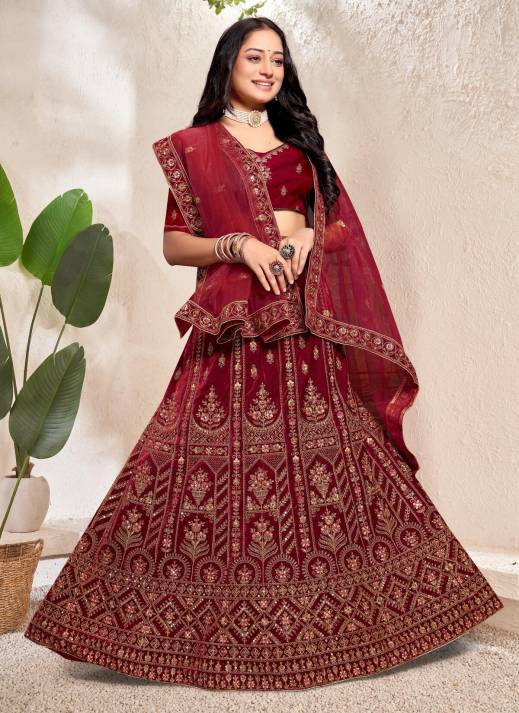 Velvet Lehengas in Best Wholesale Deals – Ajmera Fashion  in Surat