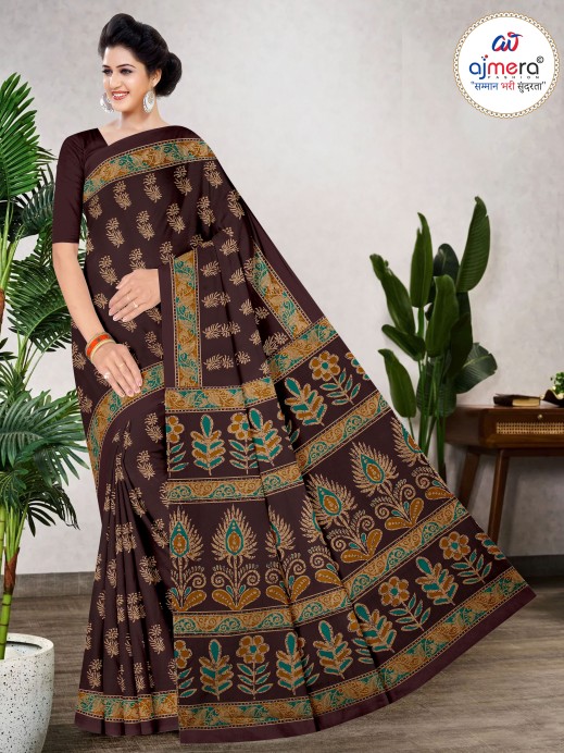 Vintage Printed Cotton Saree – Classic Prints with Timeless Charm  in Surat