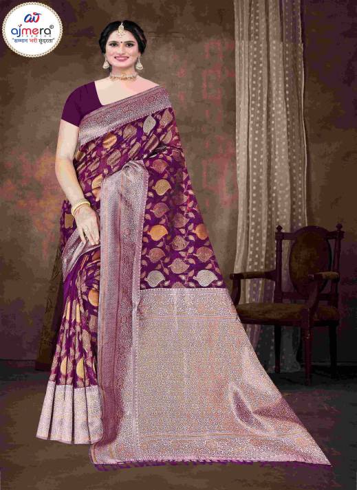 Violet Banarasi Silk Woven Traditional Saree – Regal Elegance with Timeless Craftsmanship  in Surat